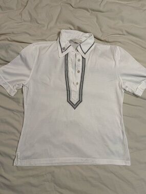 Tory Burch Mercerized Cotton Retro Polo